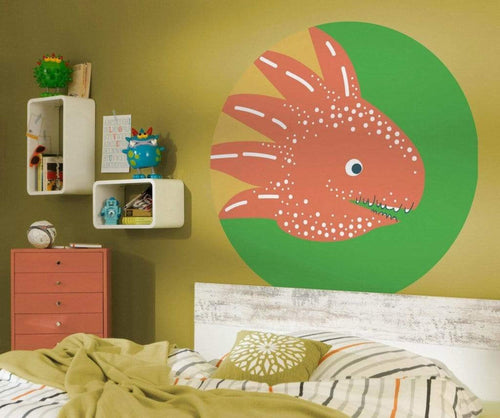 Komar Little Dino Proto Papier Peint Adhésif 125x125cm Rond ambiance | Yourdecoration.fr