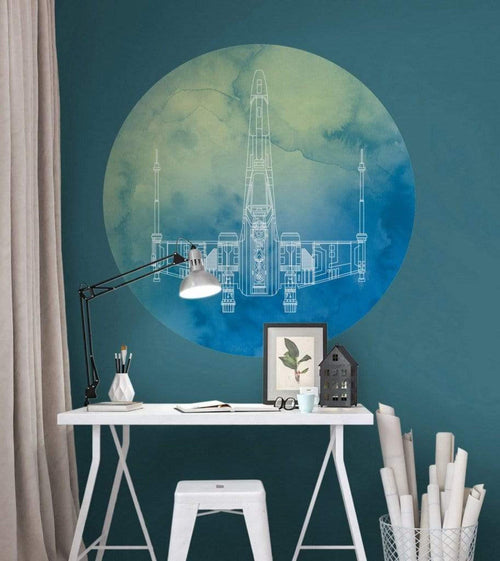Komar Star Wars X Wing Papier Peint Adhésif 125x125cm Rond ambiance | Yourdecoration.fr