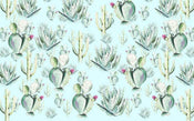 Komar Cactus Blue Papier Peint Intissé 400x250cm 4 bandes | Yourdecoration.fr
